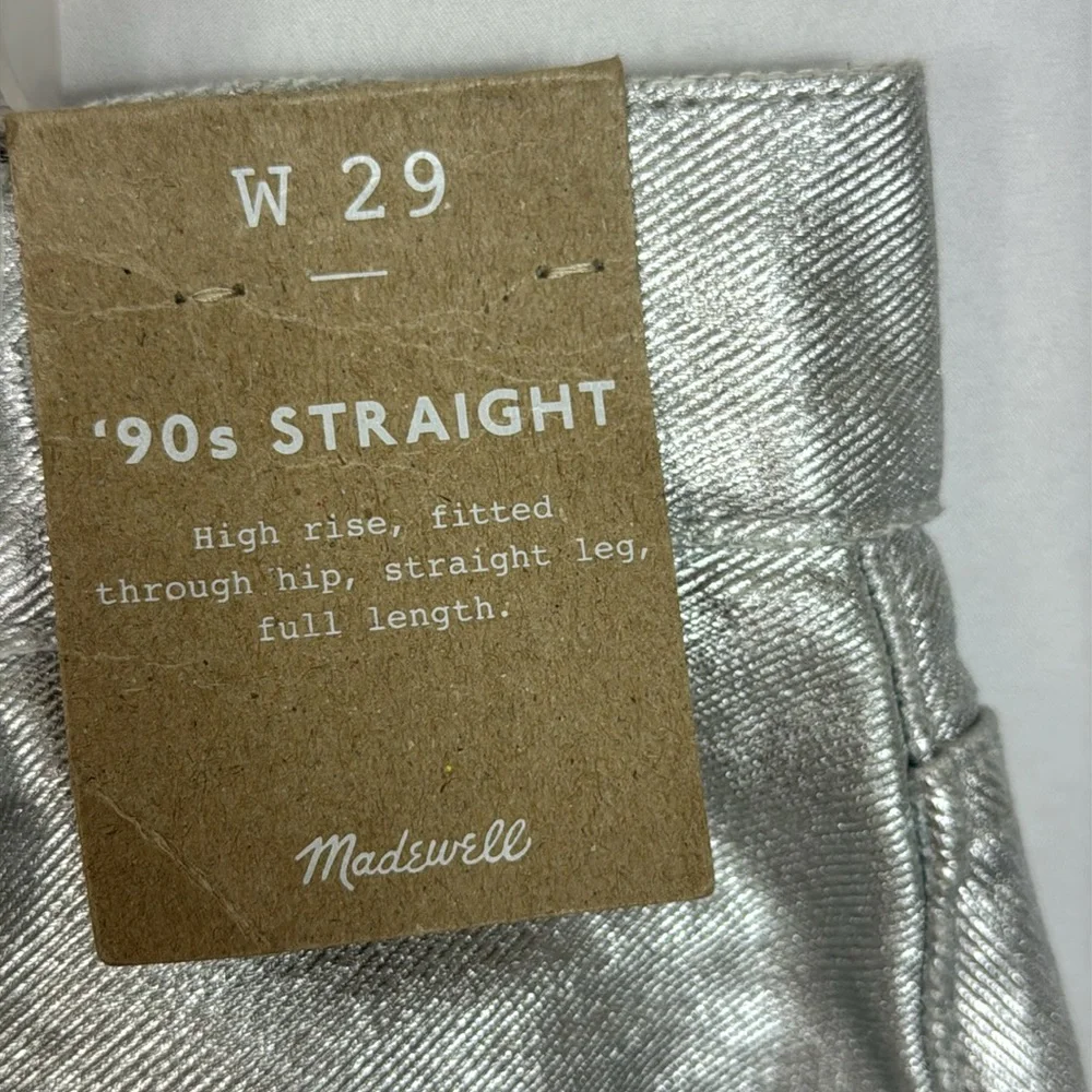 Madewell 90s Straight Jeans Size 29 Silver Metallic Women’s High Rise‎